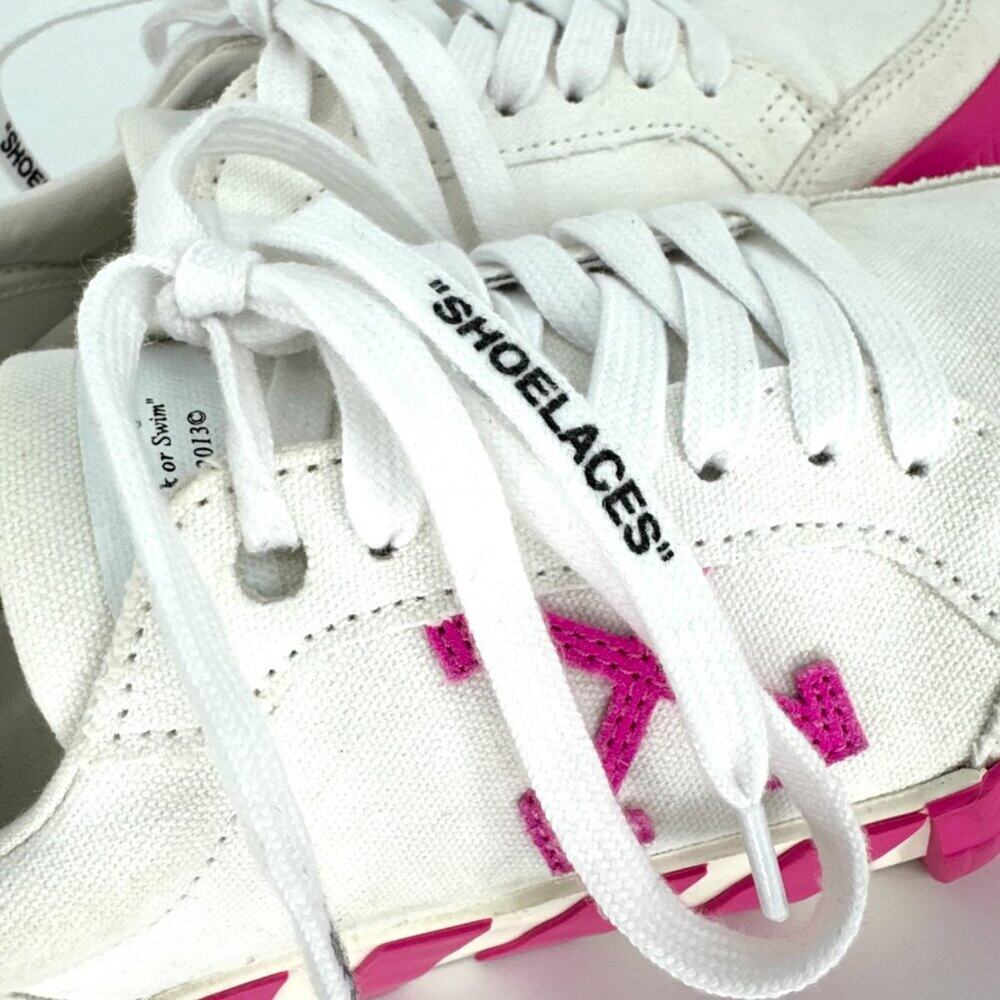Off-White c/o Virgil Abloh Vulc White Pink Low Top Sneakers Size 38 - Picture 2 of 11